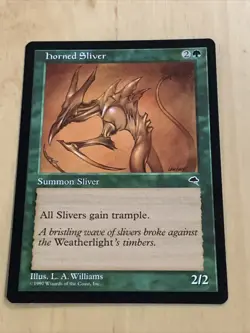 MTG Horned Sliver Tempest NM Never Played 1997 - Image 1