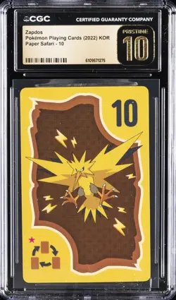 2022 POKEMON PLAYING CARDS KOR PAPER SAFARI #10 ZAPDOS CGC 10 PERFECT - Image 1