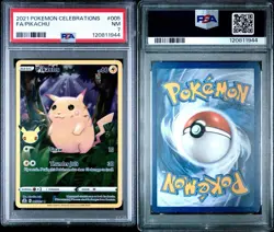 2021 POKEMON CELEBRATIONS #005 FULL ART/PIKACHU PSA 7 Fresh Grade - Image 3