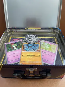 Pokemon TCG 2025 Fall Collector Chest Tin Lunchbox NO PACKS w/ Promo coin/card - Image 3