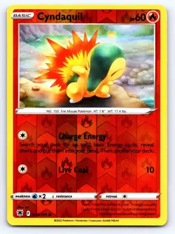Cyndaquil 023/189 Common Astral Radiance Pokemon Reverse Holo Near Mint - Image 1