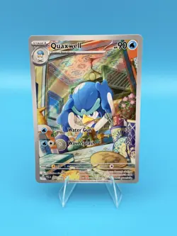 Pokemon Quaxwell 207/193 IR Paldea Evolved Illustration Rare Holo NM - Image 1