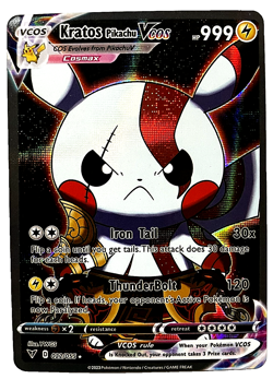 Kratos Pikachu Pokemon Card VCOS Holo Cosplay w/ Video - Image 1
