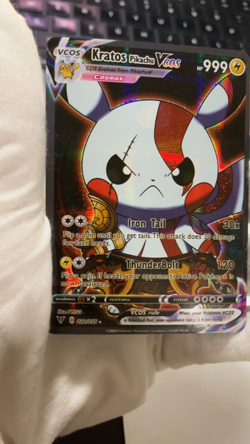 Kratos Pikachu Pokemon Card VCOS Holo Cosplay w/ Video - Image 2
