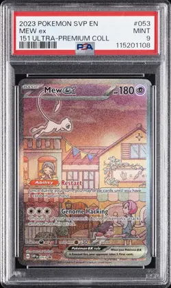 2023 POKEMON SVP EN-SV BLACK STAR PROMO #053 MEW EX PSA 9 - Image 1