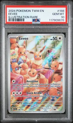 Pokemon TCG Eevee 188/167 Twilight Masquerade IR PSA 10 - Image 1