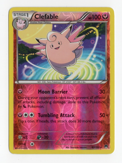 2016 Pokemon Clefable #82/122 Base & Reverse Holo Galaxy Art Fairy LP - Image 2