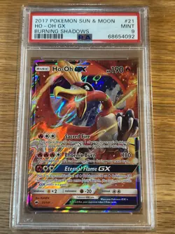 2017 Pokemon Burning Shadows #21 Ho-Oh GX PSA 9 Mint - Image 1