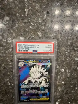 2025 Pokemon Mega Evolution #157 Mega Abomasnow ex PSA 10 GEM MINT Ultra Rare - Image 4