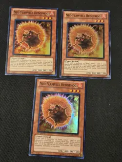 3x Neo Flamvell Hedgehog x3 HA04-EN032 Super Rare 2x 1st Edition NM Yugioh - Image 1