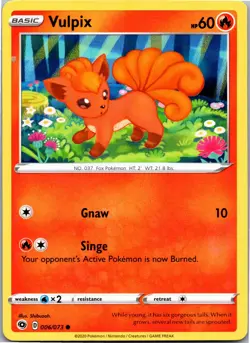 Vulpix - Champion's Path 06/73 - Common - NM Pokemon TCG - Image 1