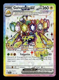 Galvantula ex 159/142 SV07: Stellar Crown Holofoil Ultra Rare Pokemon TCG - Image 1