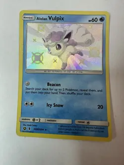 Pokemon Hidden Fates Alolan Vulpix SV8/SV94 Shiny Holo Rare - See Photo! - - Image 1