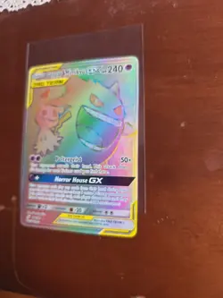 Pokemon Gengar & Mimikyu GX Rainbow Secret Rare 186/181 Team Up NM - Image 2