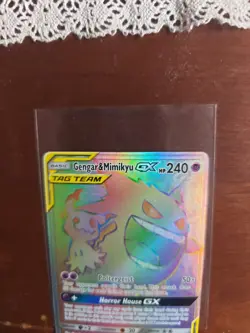 Pokemon Gengar & Mimikyu GX Rainbow Secret Rare 186/181 Team Up NM - Image 3