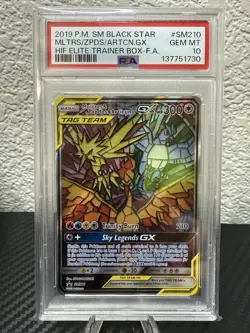 Pokemon TCG 2019 Black Star Promo #SM210 Moltres Zapdos Articuno PSA 10 - Image 1