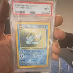 Pokemon Vaporeon 12/64 Jungle Holo Rare Unlimited PSA 8 Aqua Stage 1 1999 - Image 1