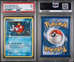2004 Pokemon EX Team Rocket Returns Magikarp Reverse Holo Foil 65/109 PSA 7 NM - Image 3