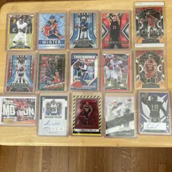 15 Sports Card Lot Random Cards Years And Players Gibbs Mahomes Beal Allen David - Image 1