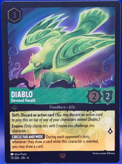 Disney Lorcana Diablo Devoted Herald 70/204 Legendary FOIL EN 4 Ursula's Return - Image 1