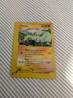 Mankey 92/147 reverse Holo Aquapolis LP Pokemon 2002 English ESeries - Image 1