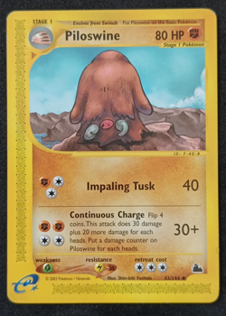 Pokemon TCG Piloswine 43/144 Skyridge Regular Uncommon Card LP WOTC Vintage - Image 1