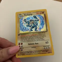 Pokemon Card Machamp 1st Edition Holo Base Set 8/102 WOTC 1999 Vintage Rare LP - Image 3