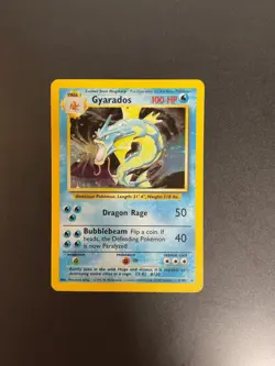 Pokemon Gyarados Holo Card Base Set Vintage WOTC 6/102 LP Clear Photos - Image 1