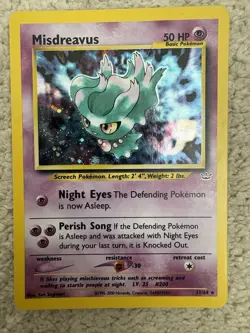 Pokemon TCG Misdreavus Neo Revelation 11/64 Holo Unlimited Holo Rare MP/HP - Image 1