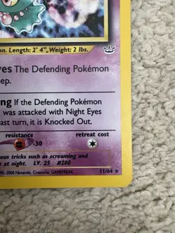 Pokemon TCG Misdreavus Neo Revelation 11/64 Holo Unlimited Holo Rare MP/HP - Image 3