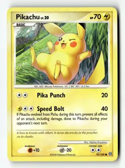 Pokemon Card Pikachu Normal LP Stormfront 70/100 - Image 1