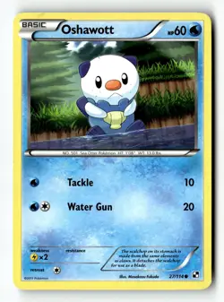 Pokemon Card Oshawott (27) Normal LP Black and White 27/114 - Image 1