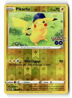 Pokemon Card Pikachu (28) Reverse Holo LP Pokemon GO 028/078 - Image 1