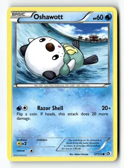Pokemon Card Oshawott Normal LP Legendary Treasures 37/113 - Image 1
