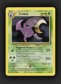 Pokemon TCG Crobat Neo Revelation 4/64 Holo Unlimited Holo Rare - Image 1