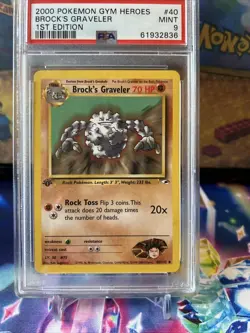 Pokemon TCG PSA 9 2000 Gym Heroes 1st Edition Brock’s Graveler Vintage WOTC Card - Image 2
