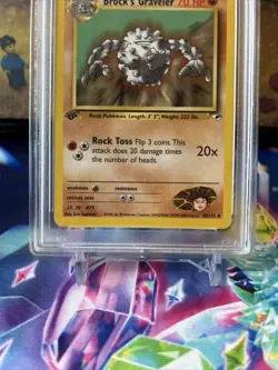 Pokemon TCG PSA 9 2000 Gym Heroes 1st Edition Brock’s Graveler Vintage WOTC Card - Image 4