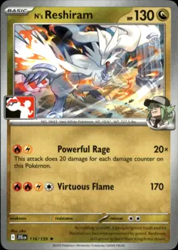 N's Reshiram - Normal Rare Prize Pack Series Cards 116/159 NM - Image 1
