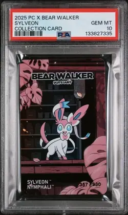 PSA 10 2025 POKEMON CENTER X BEAR WALKER COLLECTION CARD SYLVEON #357/930 - Image 1