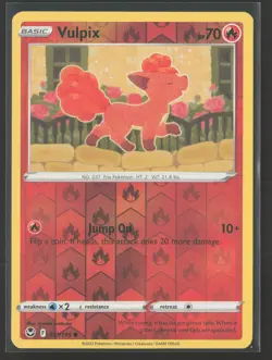 Vulpix Common SWSH12: Silver Tempest 017/195 NM Pokemon Card Reverse Holo - Image 1