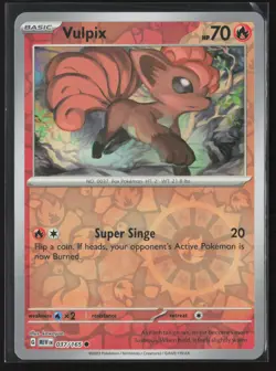 Vulpix Common SV: Scarlet & Violet 151 037/165 NM Pokemon Card Reverse Holo - Image 1