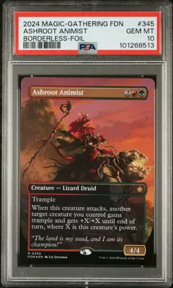 2024 MTG FOUNDATIONS BORDERLESS-FOIL #345 ASHROOT ANIMIST PSA 10 - Image 1