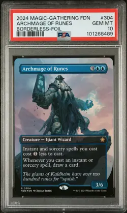 2024 MTG FOUNDATIONS BORDERLESS-FOIL #304 ARCHMAGE OF RUNES PSA 10 - Image 1