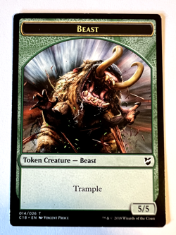 MTG Magic The Gathering Commander 2018 Token Creature Beast Mask - Image 1