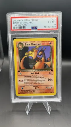 2000 Pokemon Rocket 1st Edition #21 Dark Charizard PSA 6 EX-MT - Image 1