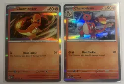 Charmander 026/197 & Charmeleon 027/197 - Pokemon Promo Holo Obsidian Flames NM - Image 1