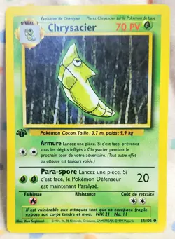 Pokemon FRENCH 1st Edition CHRYSACIER 54/102 Common 1999 NM - Image 1