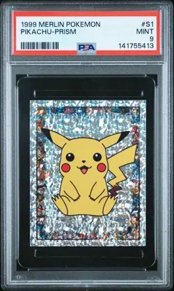 1999 MERLIN POKEMON #S1 PIKACHU PRISM PSA 9 - Image 1