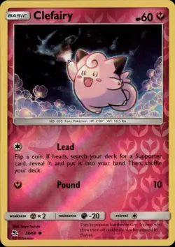 Clefairy 38/68 Common Hidden Fates Reverse Holo NM - Image 1