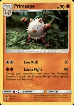 Primeape 51/111 Rare Crimson Invasion Pokemon NM - Image 1